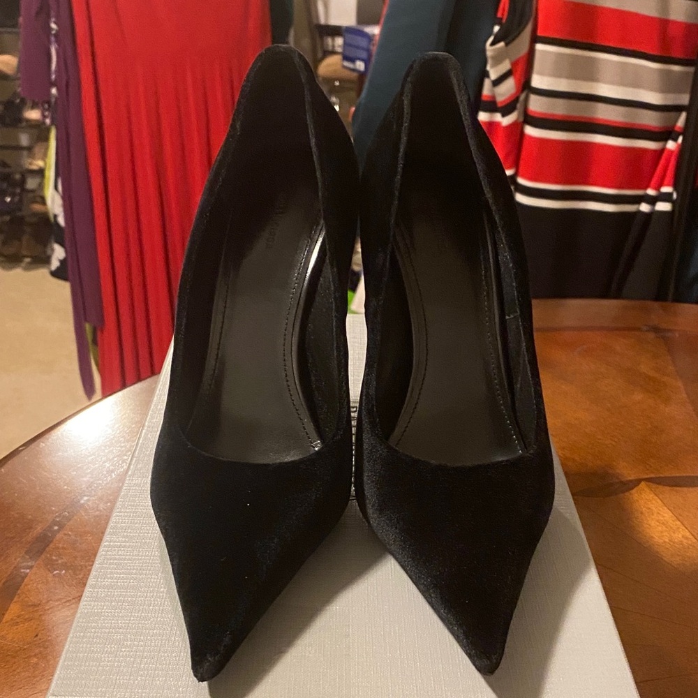 Balenciaga Black Velvet Pointed-Toe Stiletto Heels